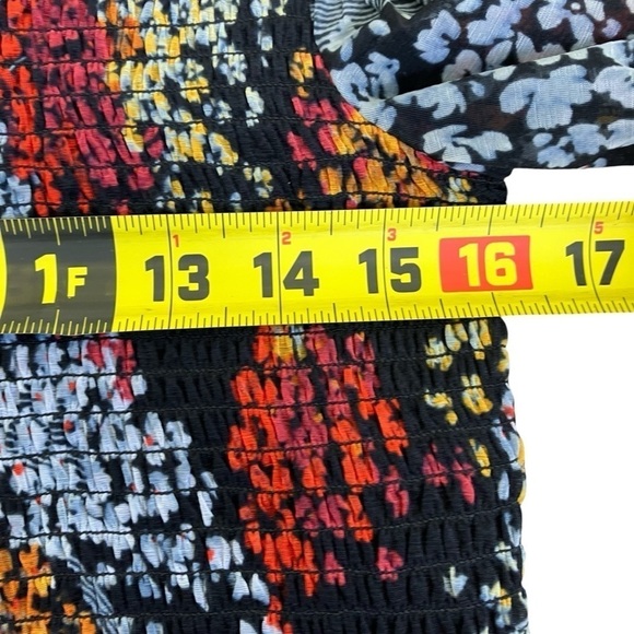 Anthropologie Akemi + Kin Adria Black Floral Smocked Chiffon Mesh Blouse Sz S - Picture 12 of 16